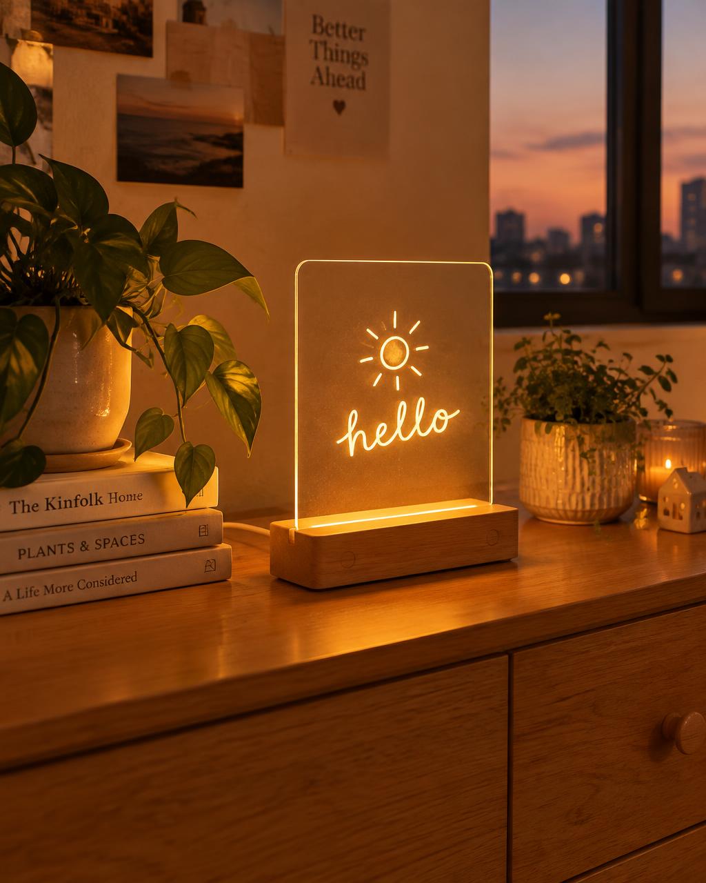Message lamp as room decor